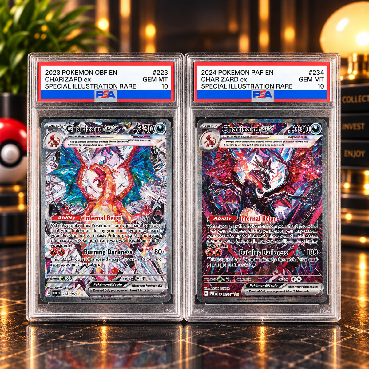 Charizard Obsidian Flames and Paldean Fates Gem Mint 10 Card Proxy Slabs