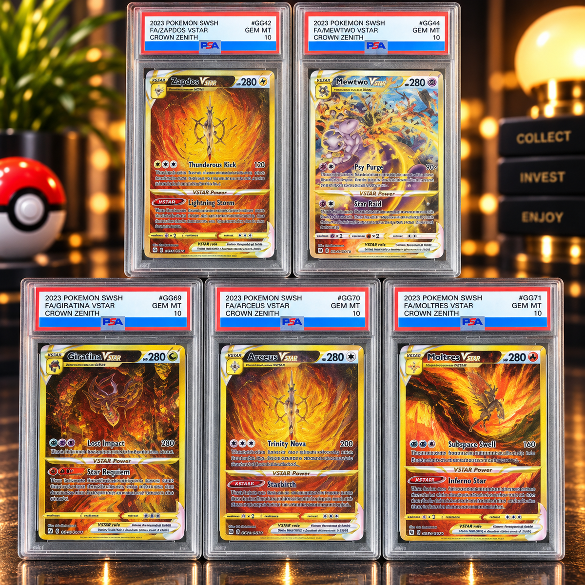 Crown Zenith Secret Rare Grade Gem Mint 10 Collection Card Proxy Slabs