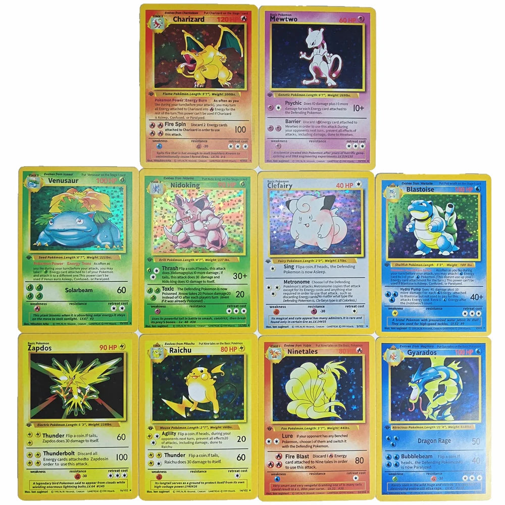 1999 1st Ed Charizard Mewtwo Gyarados Blastoise etc Gem Mt 10 proxy slab