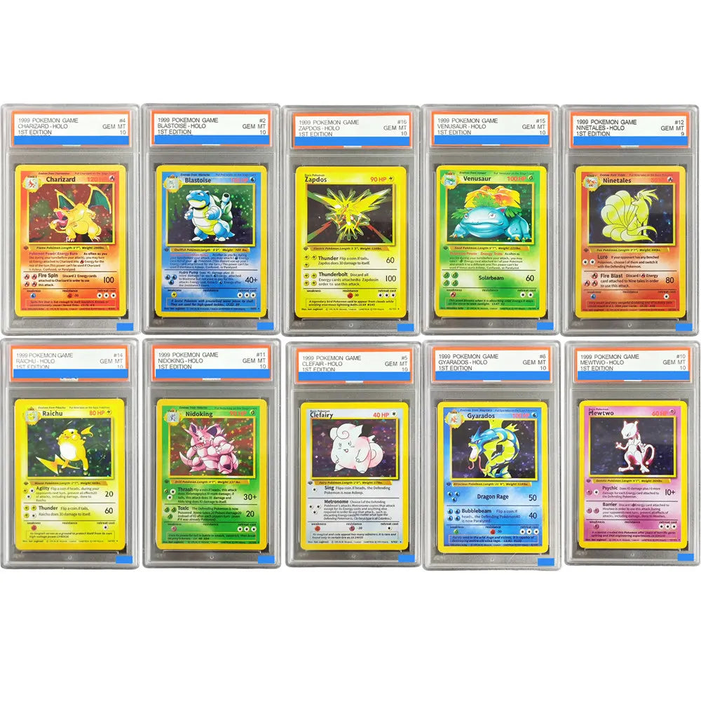 1999 1st Ed Charizard Mewtwo Gyarados Blastoise etc Gem Mt 10 proxy slab